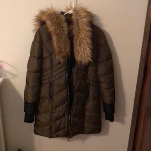 Long hooded puffer jacket